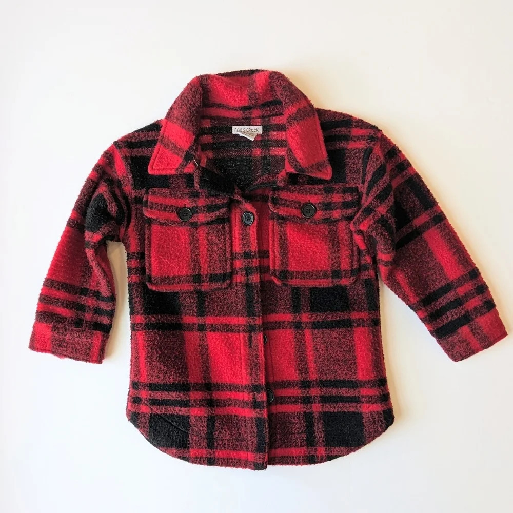 Kids Fall Creek Lumberjack Print Shacket